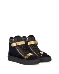 schwarze hohe Sneakers aus Wildleder von Giuseppe Zanotti