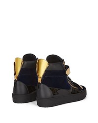 schwarze hohe Sneakers aus Wildleder von Giuseppe Zanotti