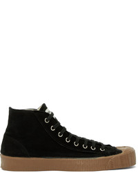 schwarze hohe Sneakers aus Wildleder von Comme des Garcons