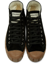 schwarze hohe Sneakers aus Wildleder von Comme des Garcons