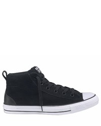 schwarze hohe Sneakers aus Wildleder von Converse