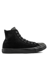 schwarze hohe Sneakers aus Wildleder von Converse