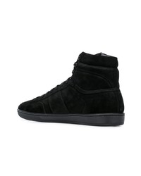 schwarze hohe Sneakers aus Wildleder von Saint Laurent