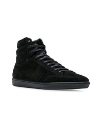 schwarze hohe Sneakers aus Wildleder von Saint Laurent