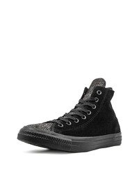 schwarze hohe Sneakers aus Wildleder von Converse