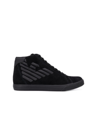 schwarze hohe Sneakers aus Wildleder von Ea7 Emporio Armani