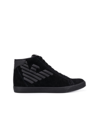 schwarze hohe Sneakers aus Wildleder von Ea7 Emporio Armani