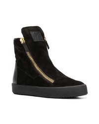 schwarze hohe Sneakers aus Wildleder von Giuseppe Zanotti Design