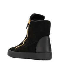 schwarze hohe Sneakers aus Wildleder von Giuseppe Zanotti Design