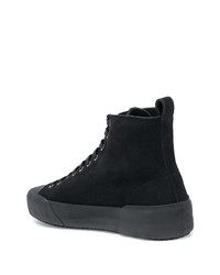 schwarze hohe Sneakers aus Wildleder von Jil Sander