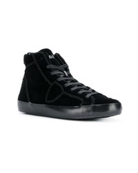 schwarze hohe Sneakers aus Wildleder von Philippe Model