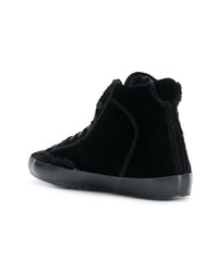 schwarze hohe Sneakers aus Wildleder von Philippe Model