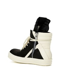 schwarze hohe Sneakers aus Wildleder von Rick Owens