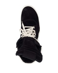 schwarze hohe Sneakers aus Wildleder von Rick Owens DRKSHDW