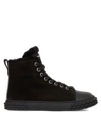 schwarze hohe Sneakers aus Wildleder von Giuseppe Zanotti