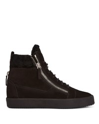 schwarze hohe Sneakers aus Wildleder von Giuseppe Zanotti