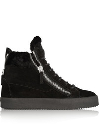 schwarze hohe Sneakers aus Wildleder von Giuseppe Zanotti