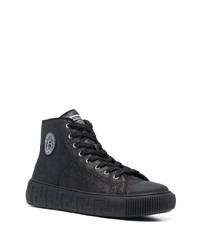 schwarze hohe Sneakers aus Wildleder von Versace