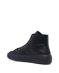 schwarze hohe Sneakers aus Wildleder von Versace