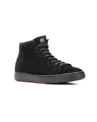 schwarze hohe Sneakers aus Wildleder von Santoni