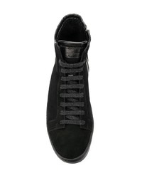 schwarze hohe Sneakers aus Wildleder von Santoni