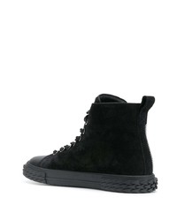 schwarze hohe Sneakers aus Wildleder von Giuseppe Zanotti