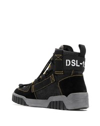 schwarze hohe Sneakers aus Wildleder von Diesel