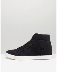 schwarze hohe Sneakers aus Wildleder von Asos