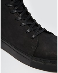 schwarze hohe Sneakers aus Wildleder von Selected