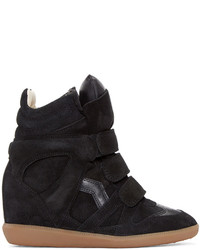 schwarze hohe Sneakers aus Wildleder von Isabel Marant
