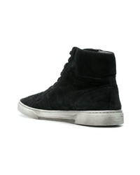 schwarze hohe Sneakers aus Wildleder von Saint Laurent