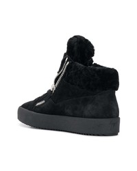 schwarze hohe Sneakers aus Wildleder von Giuseppe Zanotti Design