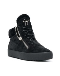 schwarze hohe Sneakers aus Wildleder von Giuseppe Zanotti Design