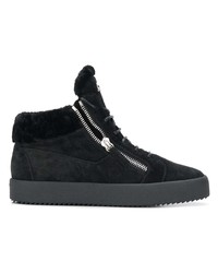 schwarze hohe Sneakers aus Wildleder von Giuseppe Zanotti Design