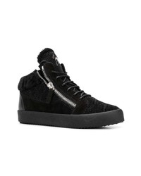 schwarze hohe Sneakers aus Wildleder von Giuseppe Zanotti Design