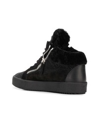 schwarze hohe Sneakers aus Wildleder von Giuseppe Zanotti Design