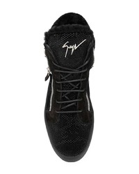 schwarze hohe Sneakers aus Wildleder von Giuseppe Zanotti Design