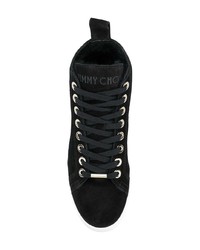 schwarze hohe Sneakers aus Wildleder von Jimmy Choo