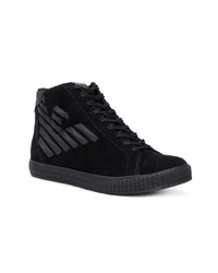 schwarze hohe Sneakers aus Wildleder von Ea7 Emporio Armani