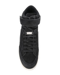schwarze hohe Sneakers aus Wildleder von Saint Laurent