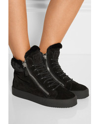 schwarze hohe Sneakers aus Wildleder von Giuseppe Zanotti