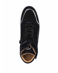 schwarze hohe Sneakers aus Wildleder von Leandro Lopes