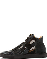 schwarze hohe Sneakers aus Wildleder von Maison Martin Margiela