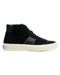 schwarze hohe Sneakers aus Wildleder von Tom Ford