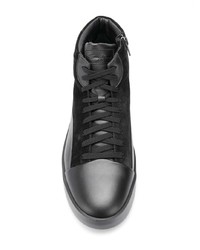 schwarze hohe Sneakers aus Wildleder von Santoni