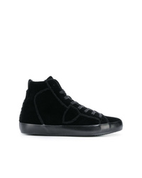 schwarze hohe Sneakers aus Wildleder von Philippe Model