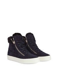 schwarze hohe Sneakers aus Wildleder von Giuseppe Zanotti