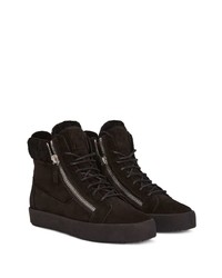 schwarze hohe Sneakers aus Wildleder von Giuseppe Zanotti