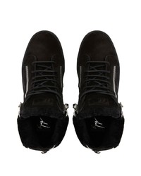 schwarze hohe Sneakers aus Wildleder von Giuseppe Zanotti