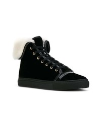 schwarze hohe Sneakers aus Wildleder von Lanvin